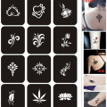 12pcs Glitter Tattoo Stencil Drawing for Painting Schablone Malerei Airbrush Tattoo Stencils Temporary Henna Templates Stickers