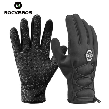 ROCKBROS Cycling Gloves Touch Screen Riding MTB Full Finger Bike Bicycle Glove Windproof Motorcycle Winter Autumn Men Gloves