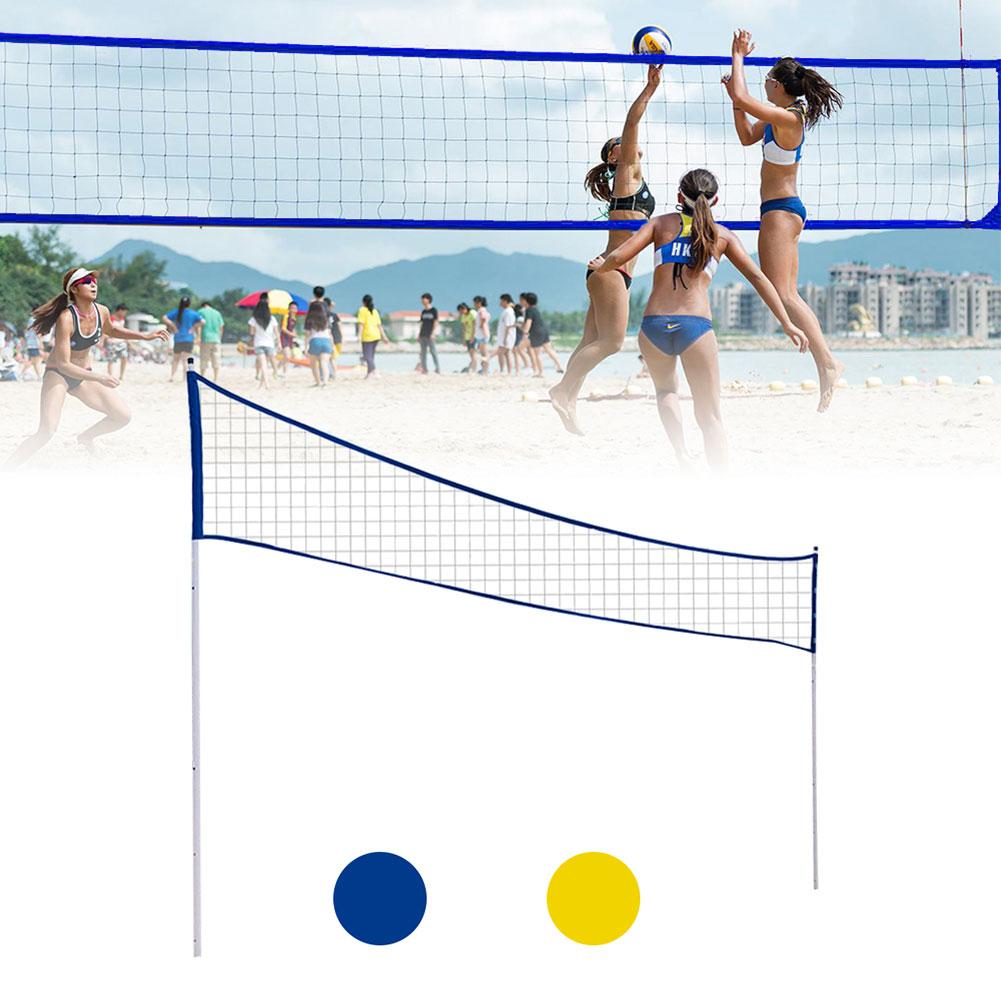 Volleyball Net Set Outdoor Portable Badminton Adjustable Foldable Badminton TennisNet Set For Beach Grass Park Outdoor Venues
