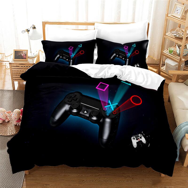 3D Print Video Game Bed Set Home Textile For Kids Boys Gamer Bedding Sets Comforter Gaming Themed Bedroom Decor Game