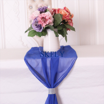 RU015U on sale discount cheap price 2019 Christmas party wedding royal blue elegant fancy sheer chiffon table runner