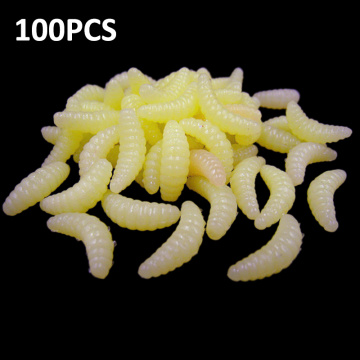 100 Pieces Of Realistic Yellow Bionic Bread Worm Hand Smelly Rod Bait Fishing Soft Bait Bread Simulation Bait Fly Flies Fishing