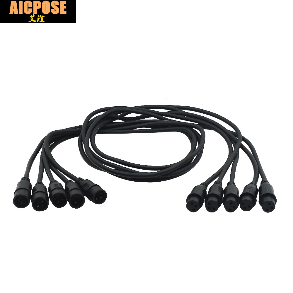 Free Shipping 5pcs/lot 1.2 Meters length 3-pin signal connection DMX cable for stage light, stage light accessories