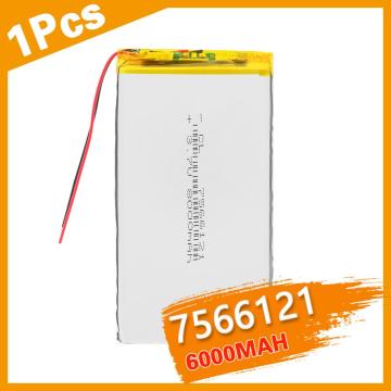 3.7 V polymer lithium battery 7566121 8000MAH Tablet PC DIY Rechargeable Li-ion Cells For PSP Tablet PC DVD GPS MID PDA E-book