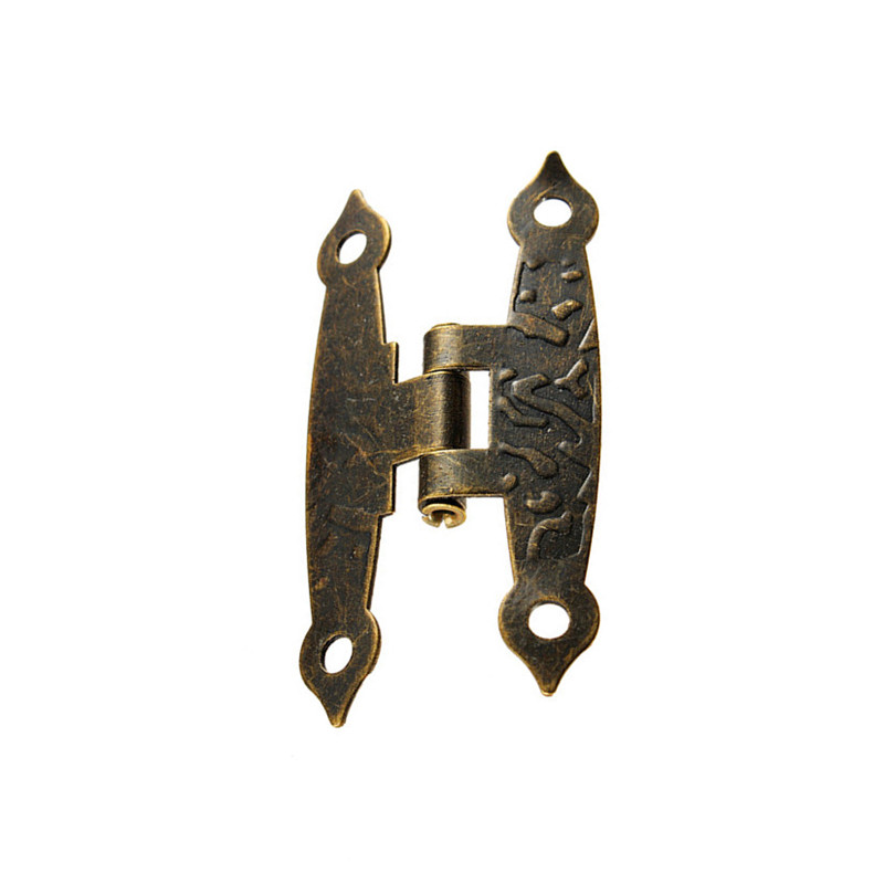 12pcs Wooden Box Hinge Antique H-Type Hinge Metal Hinge 4-Hole Flat Door Hinge Link Tablets for Jewelry Boxes Furniture Fittings