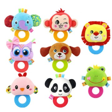 Cute Baby Rattle Toys Rabbit Plush Baby Cartoon Bed Toys for Newborn 0-24 Months Educational Toy Rabbit Bear Hand Bells