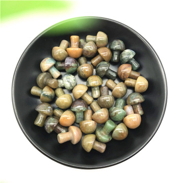 1/2Pcs Lovely Natural India Agate Mushroom Shaped Polished Stone Decor Healing Gift Natural Stones and Minerals