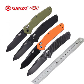 58-60HRC Ganzo F7563 440C G10 or Carbon Fiber Handle Folding knife Survival Camping tool Pocket Knife tactical edc outdoor tool