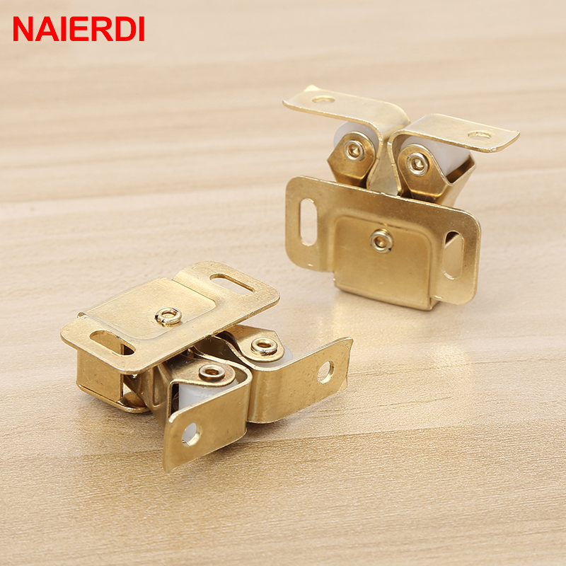 NAIERDI 2-10PCS Damper Buffer Door Stop Closer Stoppers Magnet Cabinet Catches With Screws Wardrobe Hardware Furniture Fittings