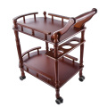 Hotel Trolley Solid Wood Coffee Tables Multipurpose Shelf Display Rack Household Double-layer Movable Tea Tables Dining Car