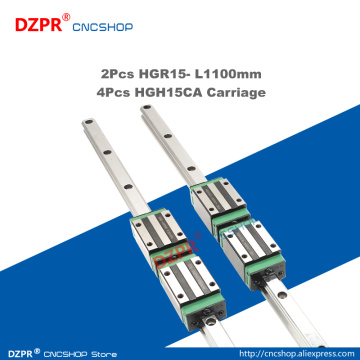 Precision Linear Guide HGR15 1100mm 43.31in Rail HGH15CA Carriage Slide for CNC engraving robot Woodwork laser textile machine