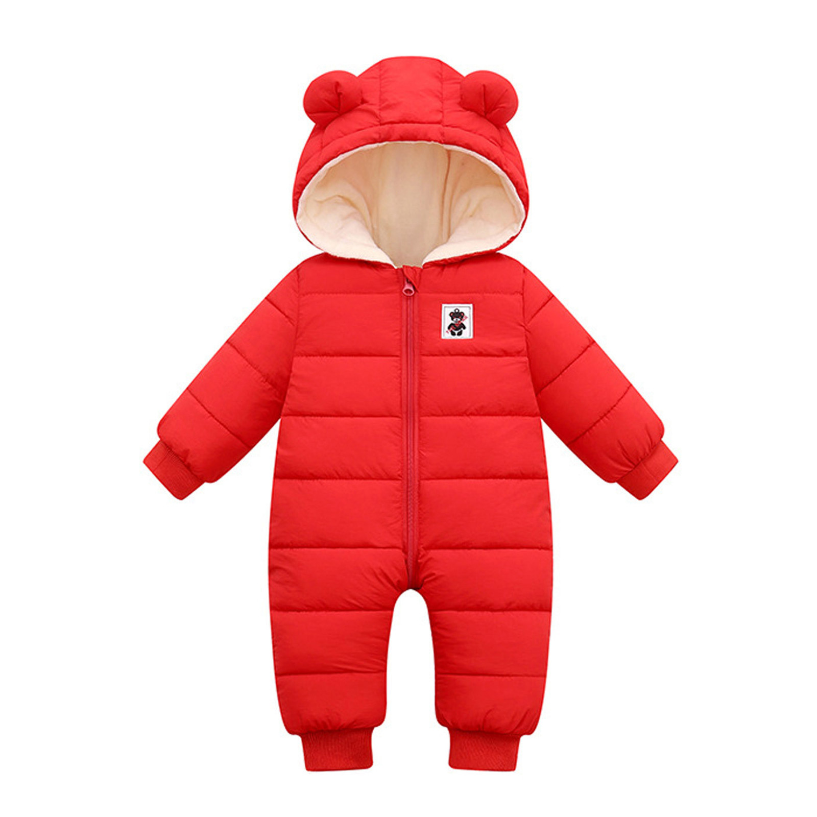 Newborn Infant Jumpsuit Romper Clothes Baby Hooded Thick Snowsuit Boys Girls Romper Baby Winter Coat Outwear Jacket Christmas