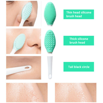 1Pc Silicone Face Cleansing Brush Nose Exfoliator Blackhead Removal Soft Deep Cleaning Brush Double-sided Face Scrub Massager