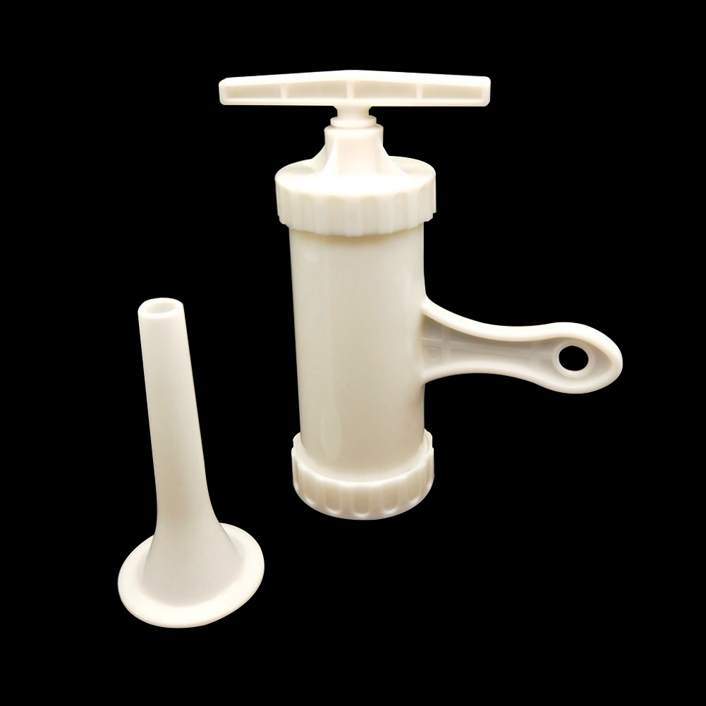 Funnel Manual Press Meat Stuffer Plastic Sausage Maker Hand Operated Nozzle Ham for Syringe Meat Fillers Machine Portable