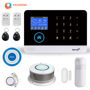 WIFI GPRS GSM Alarm safety system smartlife Remote App control with smoke detector siren wireless smart home security Alarm kit