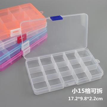 New 15 Slots Cells Colorful Portable Jewelry Tool Storage Box Container Ring Electronic Parts Screw Beads Organizer Plastic Case