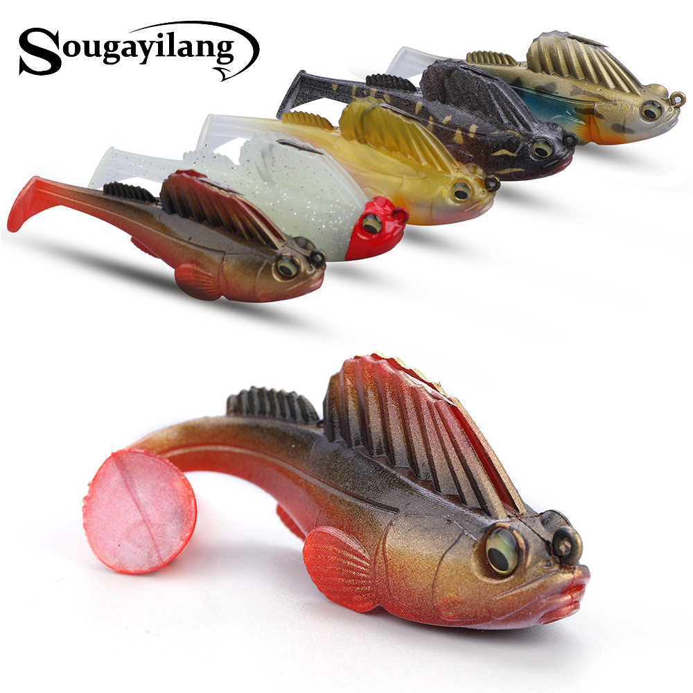 Sougayilang 1/2/3Pcs Swimbait Worm Fishing Lure Soft Fishing Lure Saltwater/Freshwater Fishing Wobblers Bait Tackle