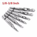 DANIU 6pcs 1/8 - 3/8 Inch BSW Thread HSS Combination Drill Tap Bit Set 1/4 Inch Hex Shank Deburr Countersink Bits High Quality