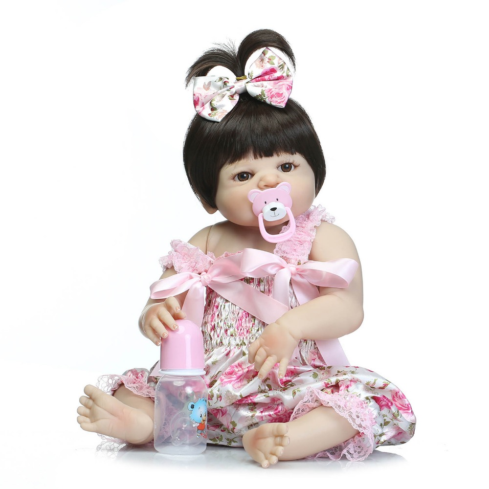 NPK 55cm full body Silicone reborn Baby Doll Girl Newbron Lifelike Baby-Reborn Princess Doll Birthday Christmas Gift for girl