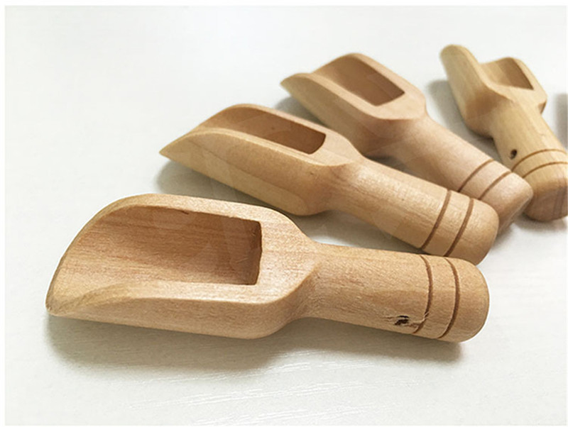 Japan Style Salt Spoons Eco-Friendly High-Quality Mini Wooden Scoops Bath Salt Spoon Candy Flour Spoon Scoops Kitchen Utensils