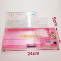 Cute stationery box student colorful neon transparent multifunctional pencil case