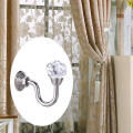 1 Pair(2PCS) Retro Metal Crystal Ball Curtain Hooks Wall Decorative Tieback Hooks Hanger Holder Curtain Hanging Accessory Hooks