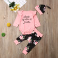 2019 Baby Autumn Winter Clothing Newborn Baby Girls Clothes Letter Romper Jumpsuit + Floral Pants Leggings 3pcs Outfit Set 0-24M