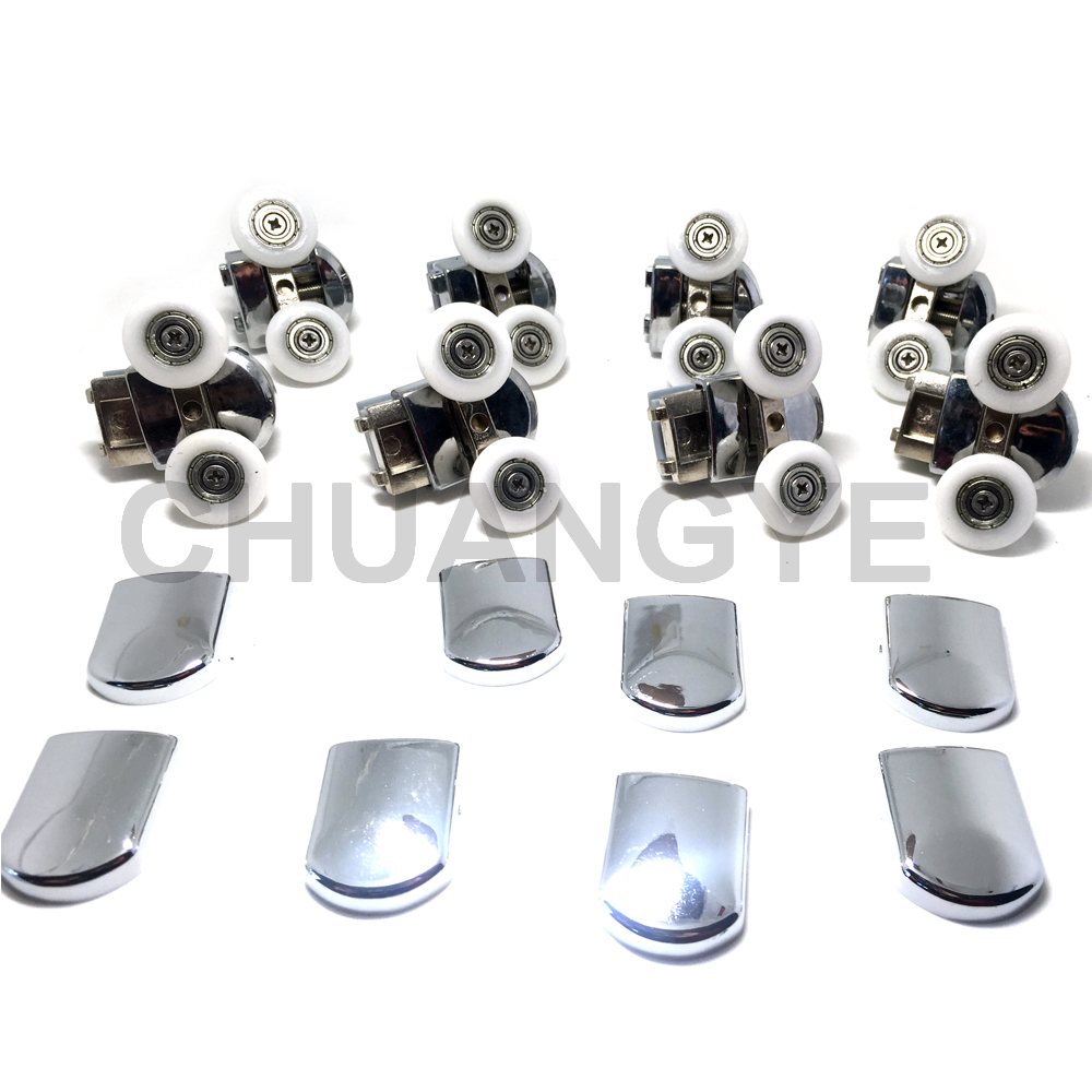 8 x Double Zinc Alloy Shower Door Rollers/Runners 23mm wheels diameterCY-909AB