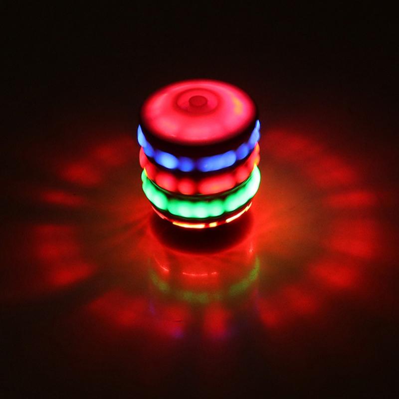 Spinning Top Colorful Flash LED Light Laser Music Gyroscope Children's Wood Luminous Music Gyro Classic Toys Kids Christmas Gift