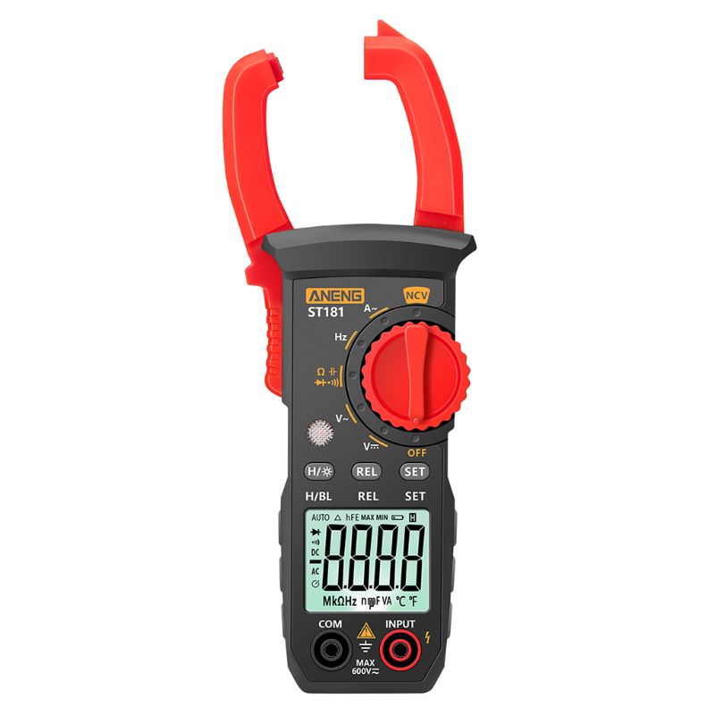 ST181 Digital Clamp Meter 4000 Counts AC-DC Ammeter Voltage Tester Multimeter Car Amp Hz Capacitance NCV Ohm Test