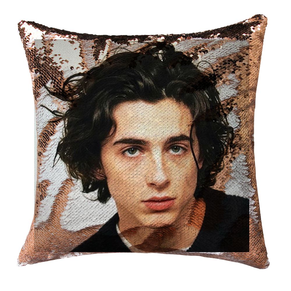Timothee Chalamet Super Shining Magical Cushion Cover Reversible Color Changing Pillow Case Pillow Cover for Seat Car