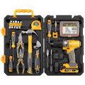 Hi-Spec 81pc Complete Hand Tool Sets 18V Electric Screwdriver Drill Driver Workshop Tool Kit for Home with Drill Bits Tool Box