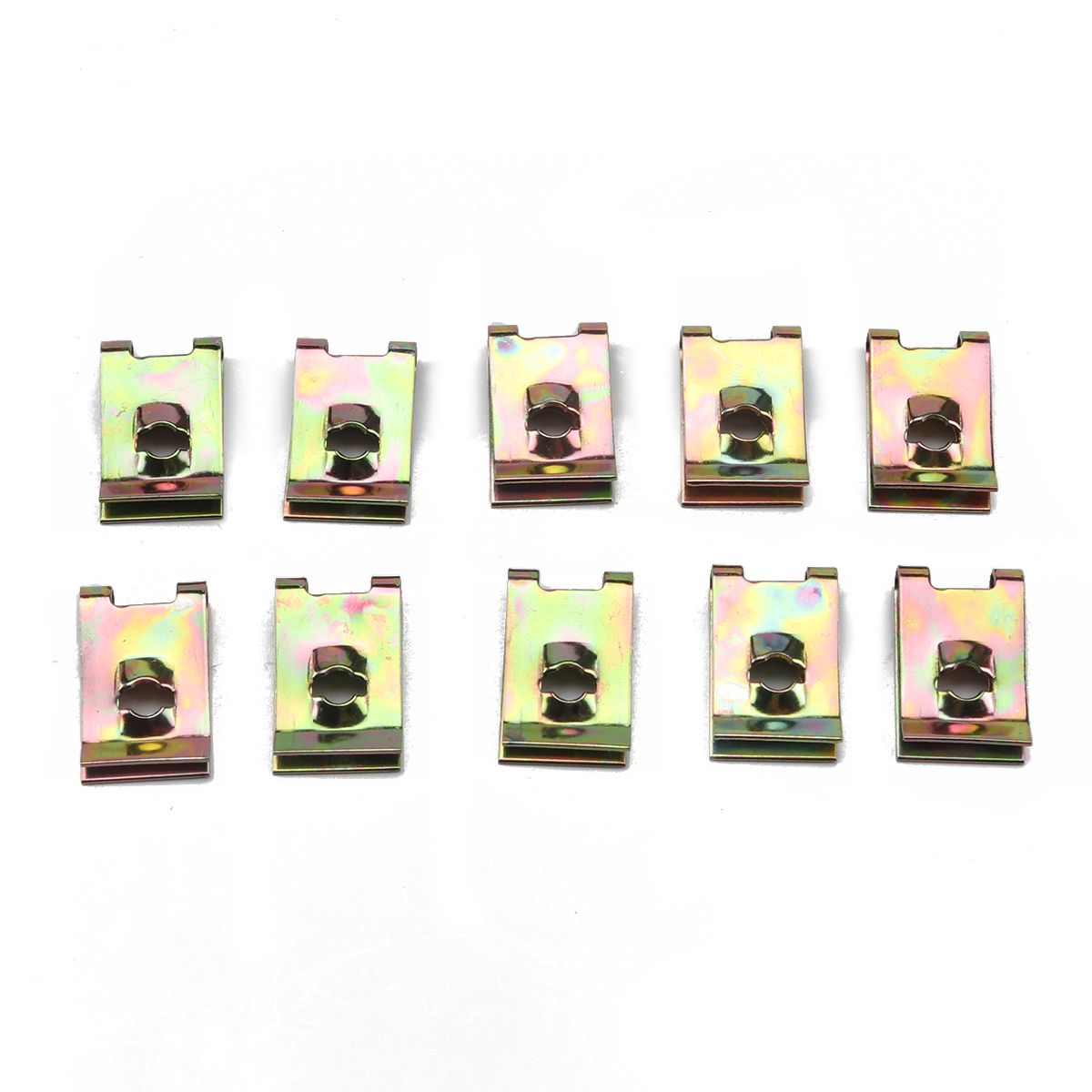 80pcs/box No.10 Speed Fasteners Colored-plating U-shaped Nut U Nuts Self Tapping Screw Spire U Clips Interior Trim Panels