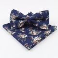Rose Narrow Bow Tie Handkerchief Set Cotton Textile Flower Paisley Butterfly Pocket Square Printing Floral Classic Skinny Ties