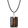 Tiger Eye 25x35mm Rectangle Stone Pendant Necklace for women Men