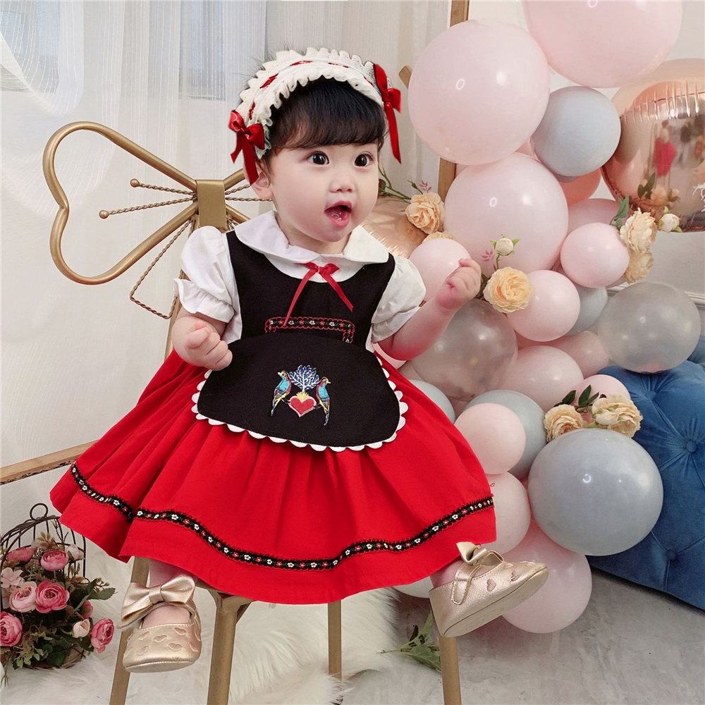 Baby Girls Boutique Dress Turkey Vintage Spanish Dress Lolita Princess Ball Gown Birthday Party Infant Girls Lace Tutu Dress