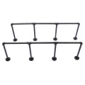 2Pcs 4 Tier DIY Industrial Retro Bookshelf Wall Mounted Storage Shelves Bracket Iron Pipe Shelf for Home Decor Kitchen Kids Room