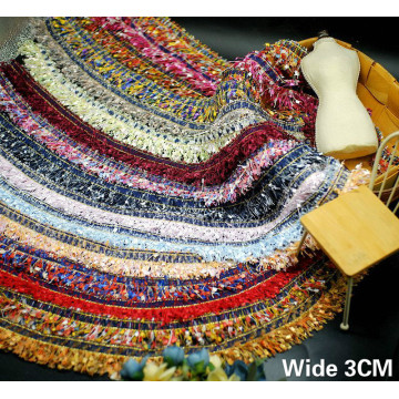 3CM Wide Colourful Tassel 3d Lace Webbing Embroidered Fringe Trim Ribbon DIY Material Tassel Garment Accessories Home Textile