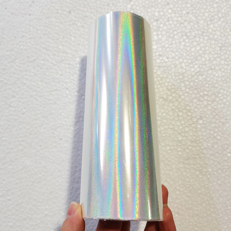 Holographic foil transparent quicksand pattern hot stamping foil hot press on paper cards or plastic heat stamping film