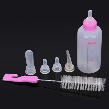 60ml Small Cat Feeding Bottle Kitten Pappy dog Feeding Bottle Three-piece Pet Bottle Set Mini Milk Feeder Pet Products