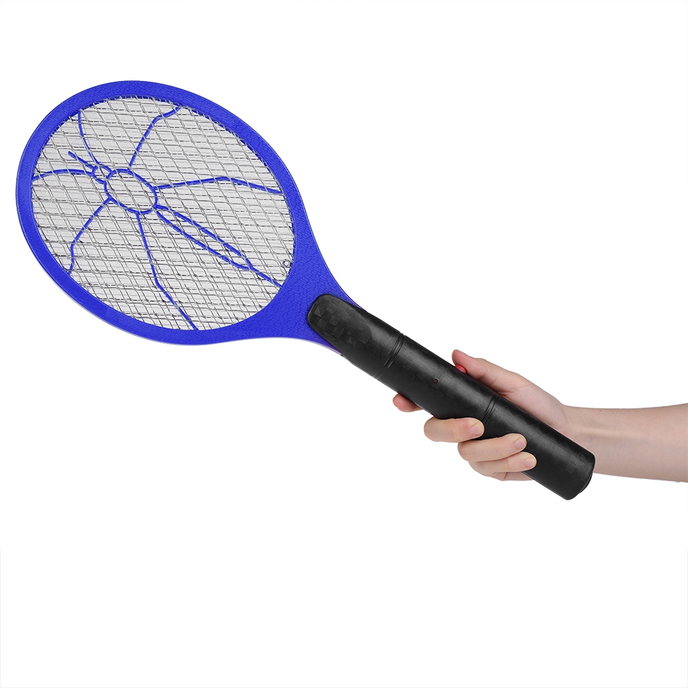 Cordless Battery Power Electric Fly Mosquito Swatter Bug Zapper Racket Insects Killer Blue