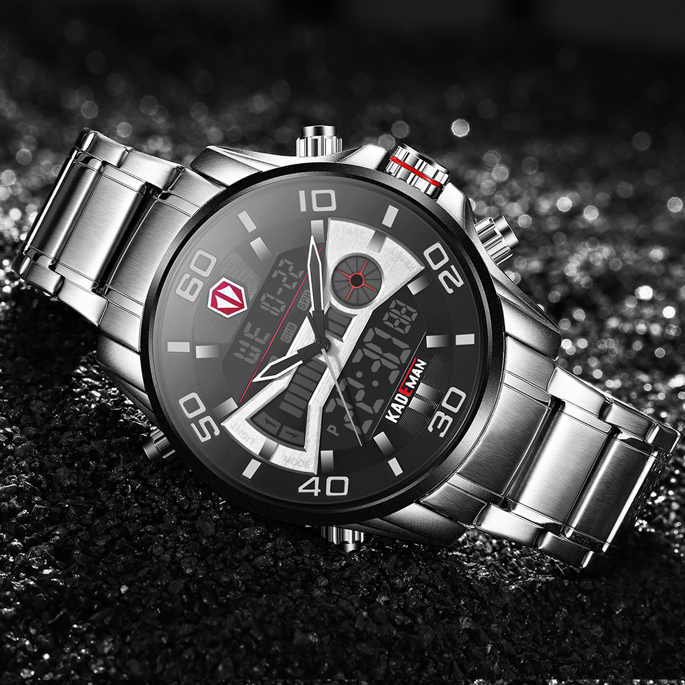 KADEMAN Top Brand Luxury Men Watches Waterproof LED Display Sport Quartz Watch Chronograph Military Wristwatch Relogio Masculino