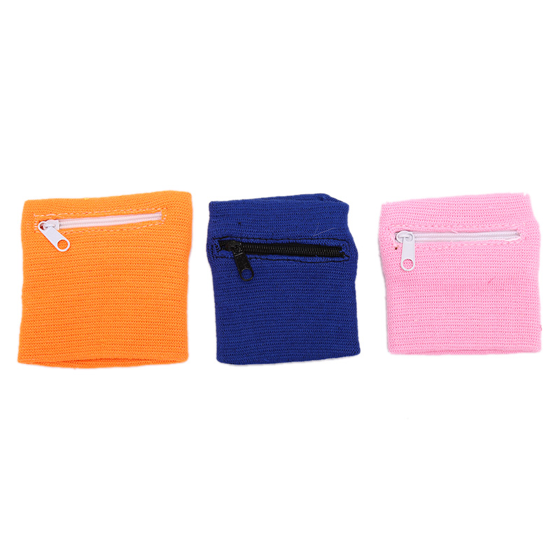 Basketball Badminton Wristband Sweatband Zipper Wrist Wallet Pouch Running Sports Arm Band Bag For MP3 Key Card Storage Bag Case