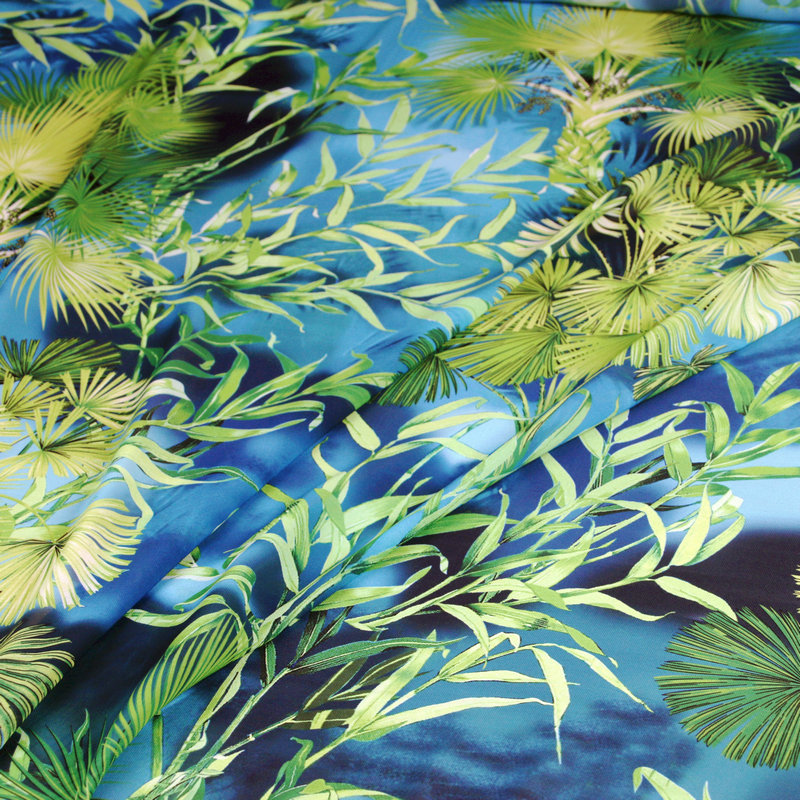 Green jungle print soft chiffon scarf cloth polyester chiffon thin fabric for dress sewing DIY patchwork clothing tissu au metre