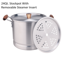 Tamale pot to steam tamales with steamer insert