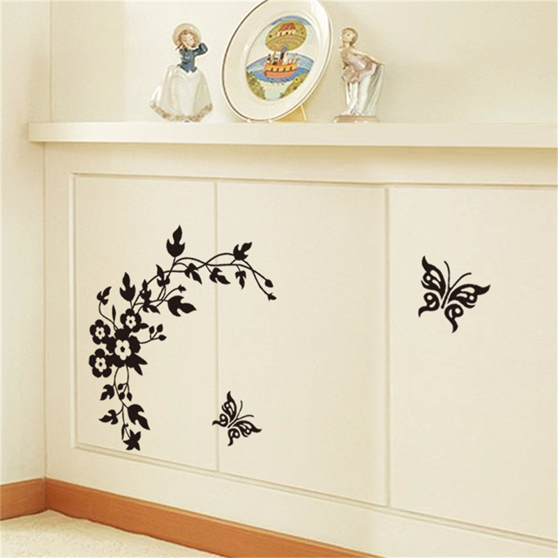 Funny Novelty Butterfly&Flower Toilet Seat/Sticker/Decal Fashion 3D Wall Stikcers On The Wall Home Decoration