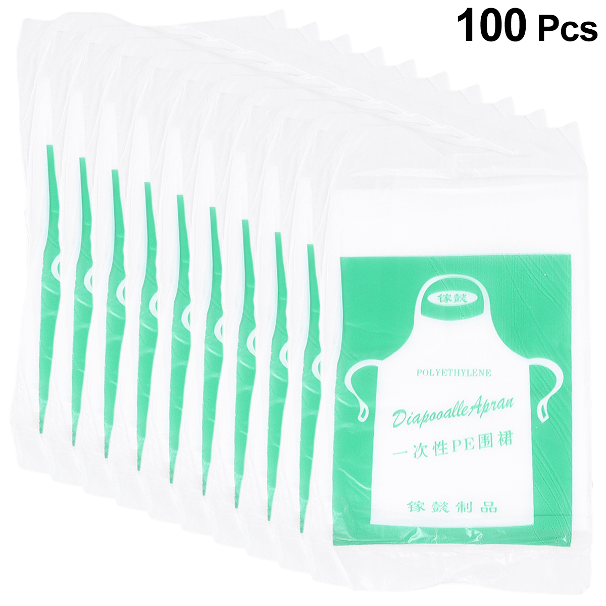 100pcs Kids Disposable Aprons Kitchen Waterproof Aprons Oil Proof Antifouling PE Plastic Apron For Cooking Painting Transparent