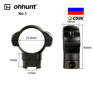 ohhunt 2PCs Tactical Steel Rings 1 inch 30mm Dovetail Picatinny Rail Low High Medium Profile Scope Mount for Hunting Riflescope