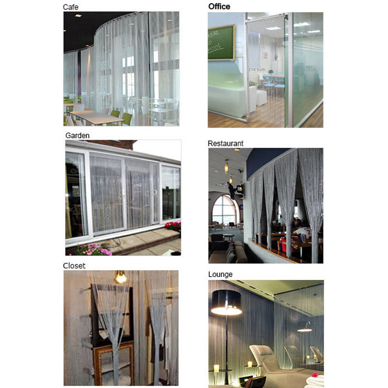 Aluminium Chain Door Window Curtain Metal Screen Fly Insect Blinds Pest Control, Silver 22-001
