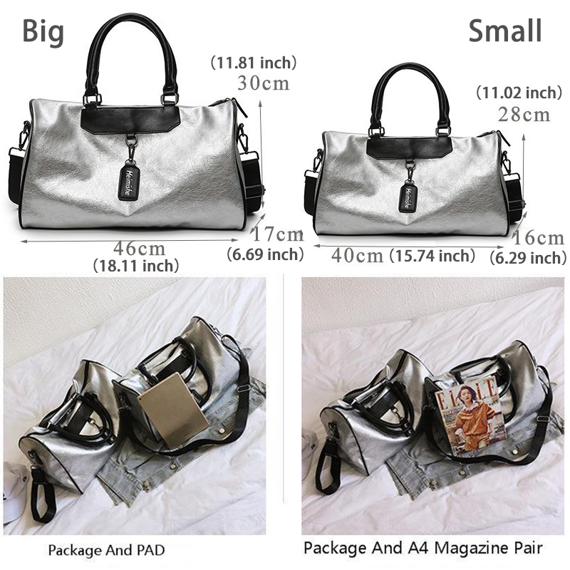Short-distance Travel Bag Ladies Hand Luggage Bags Men's Korean Version of Soft PU Leather Large Capacity Waterproof Fitness